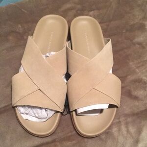 Banana Republic genuine suede leather slides for ladies. NEW WITH TAGS